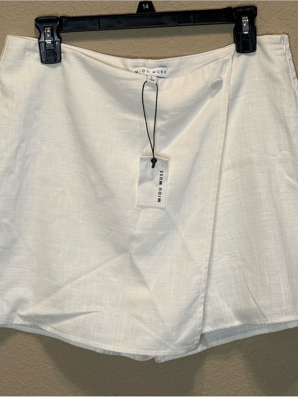 MIOU MUSE White Linen Blend Skort